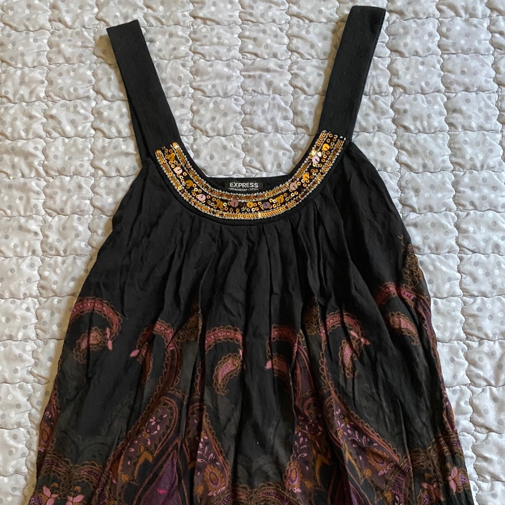 Express sequined sleeveless top